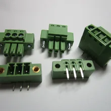 20 шт. с тиснением угол 3 pin шаг 3,5 мм винтовой клеммный блок соединитель зеленый цвет вставляемый тип с угловым контактом