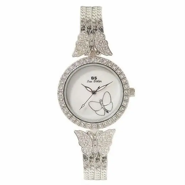 2018 новый алмаз Для женщин часы женской моды Нержавеющая сталь леди платье часы Девушки Бабочка браслет наручные часы