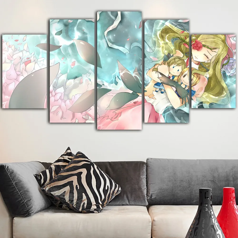 5 шт. Fairy Tail плакаты и принты Гостиная Холст Картина Tableau росписи Куадрос Decoraci N Dormitorio Прямая доставка