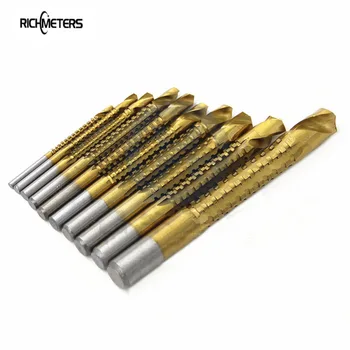 

10pc HSS Plated Titanium Saw Drill Woodworking Drill Set Drill Hole Sawtooth Wood Reaming Slot