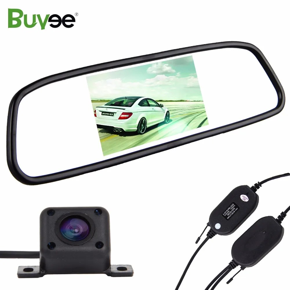 Buyee беспроводной 4 3 ''автомобильный TFT ЖК зеркальный монитор + HD IR LED камера
