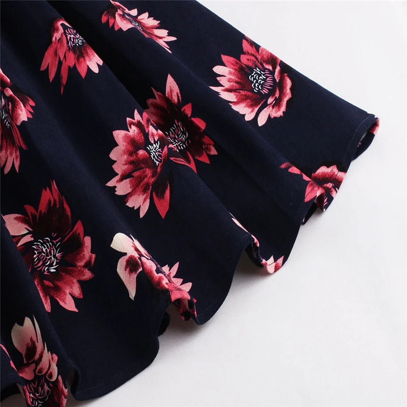 Kostlish Brand 2017 New Summer Dress Women Short Sleeve Slim 50s 60s Vintage Dress Elegant Print Swing Rockabilly Party Dresses (15)