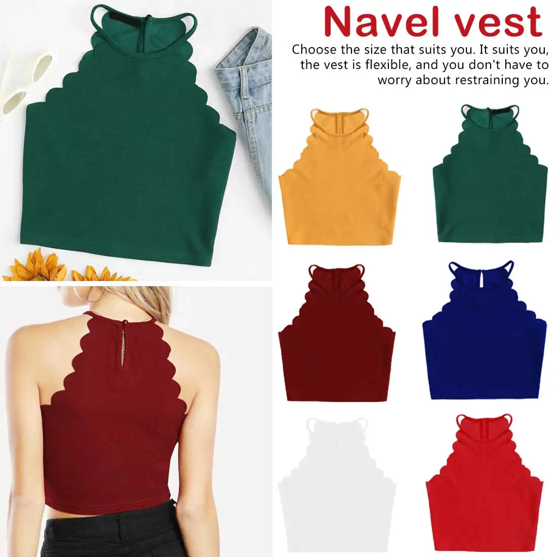 

Summer girl vest New style A navel camisole Female tops Sling sexy hot cool and breathable camisole look Slim vest clothing