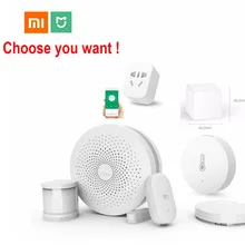 Xiaomi умный дом Комплект Mijia шлюз двери окна человеческого тела датчик температуры и влажности Датчик беспроводной переключатель Zigbee розетка куб