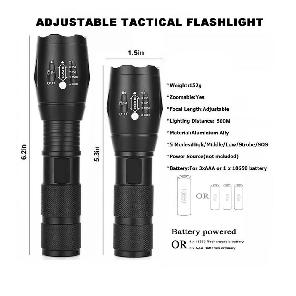 Ultrafire المحمولة إضاءة فلاش للتقريب XM-LT6 9000LM 5 وضع مصباح ليد جيب الشعلة الصيد LED التخييم التكتيكية التبديل لوز مصباح يدوي