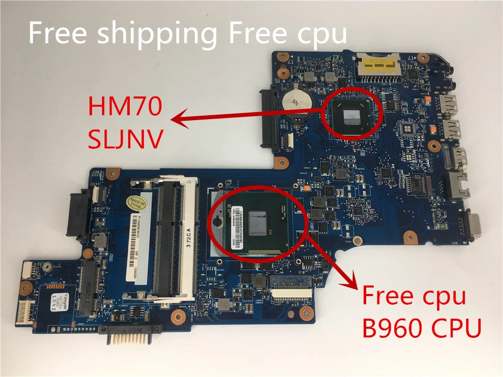 

Brand New H000052730 Laptop Motherboard for Toshiba Satellite C850 C855 L850 L855 C850-1HE C850-1CW HM70 free cpu works