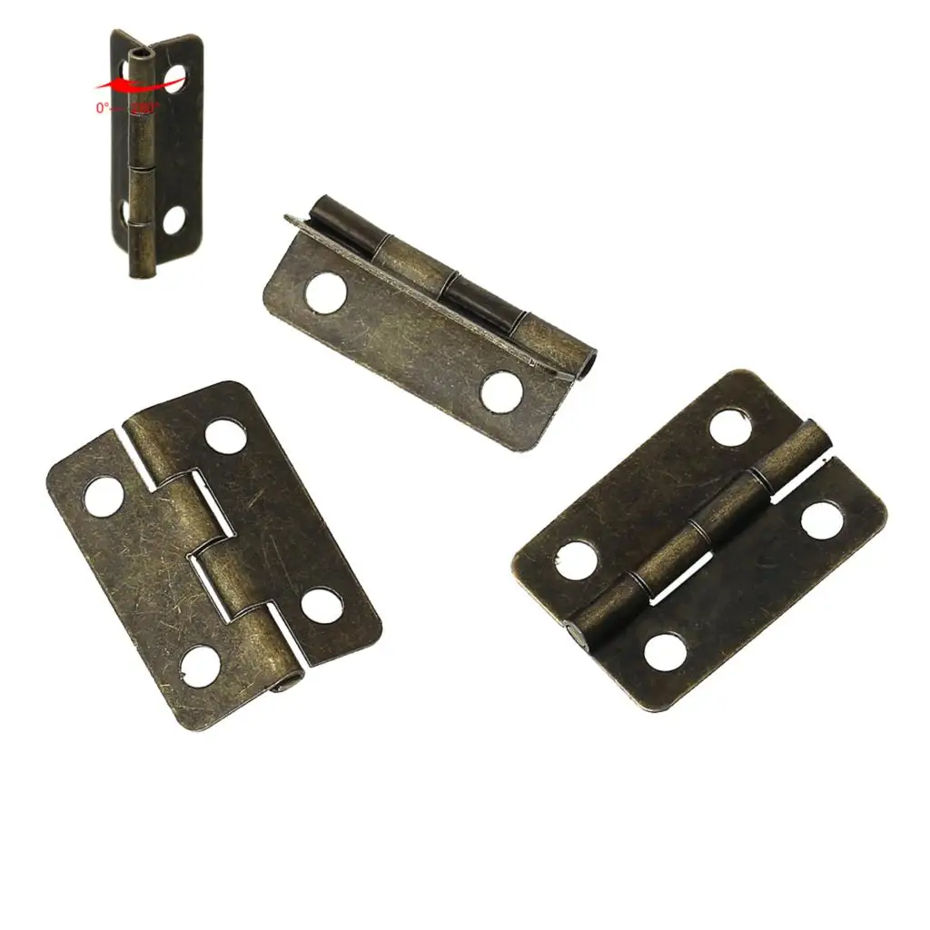 Door Butt Hinges(rotated from 0 degrees to 280 degrees)Antique Bronze 4 Holes 22mm x 15mm ,100 PCs 2016 new