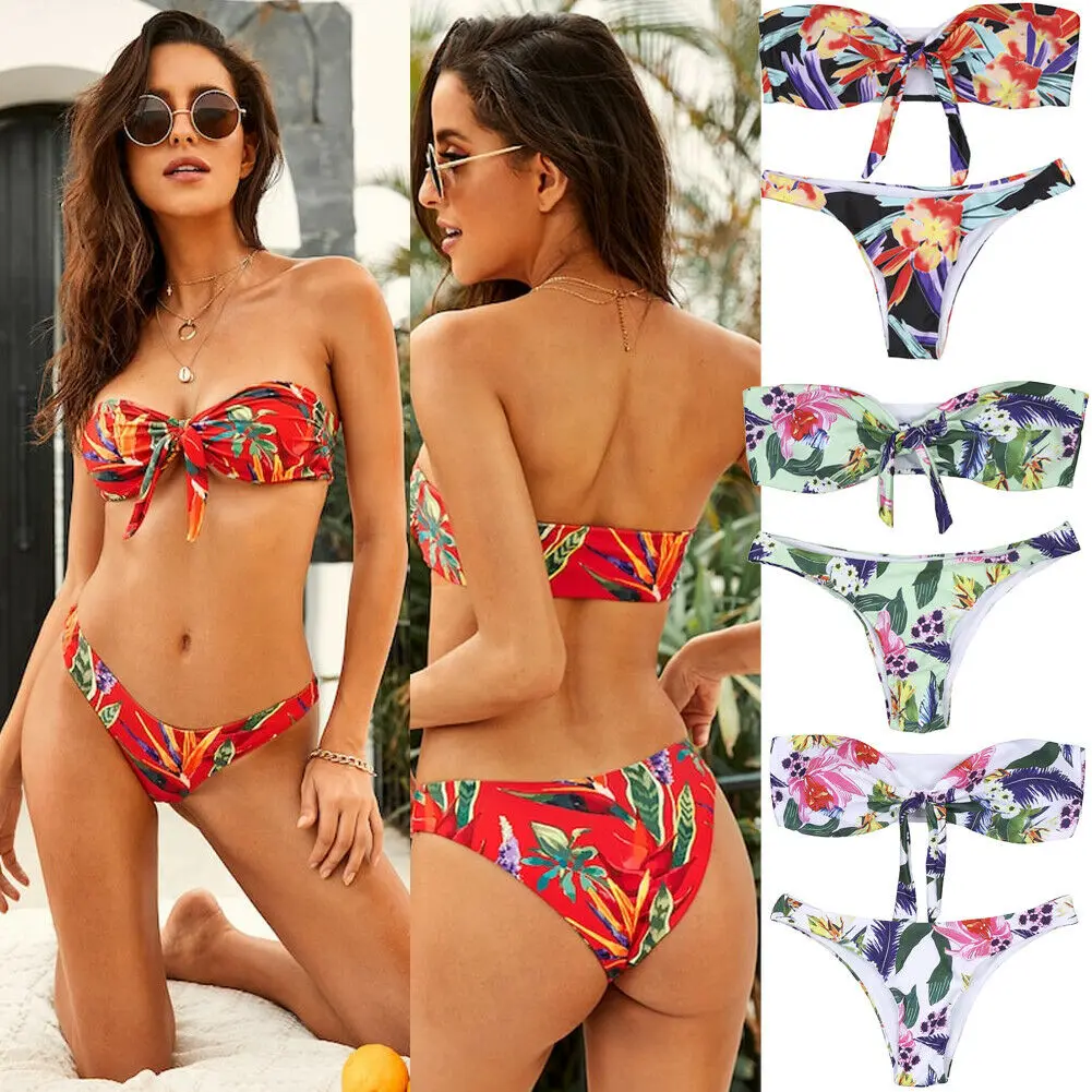 Brazilian Womens Two Piece Bikini Top Bra Swimsuit Push Up Swimwear Bathing Set