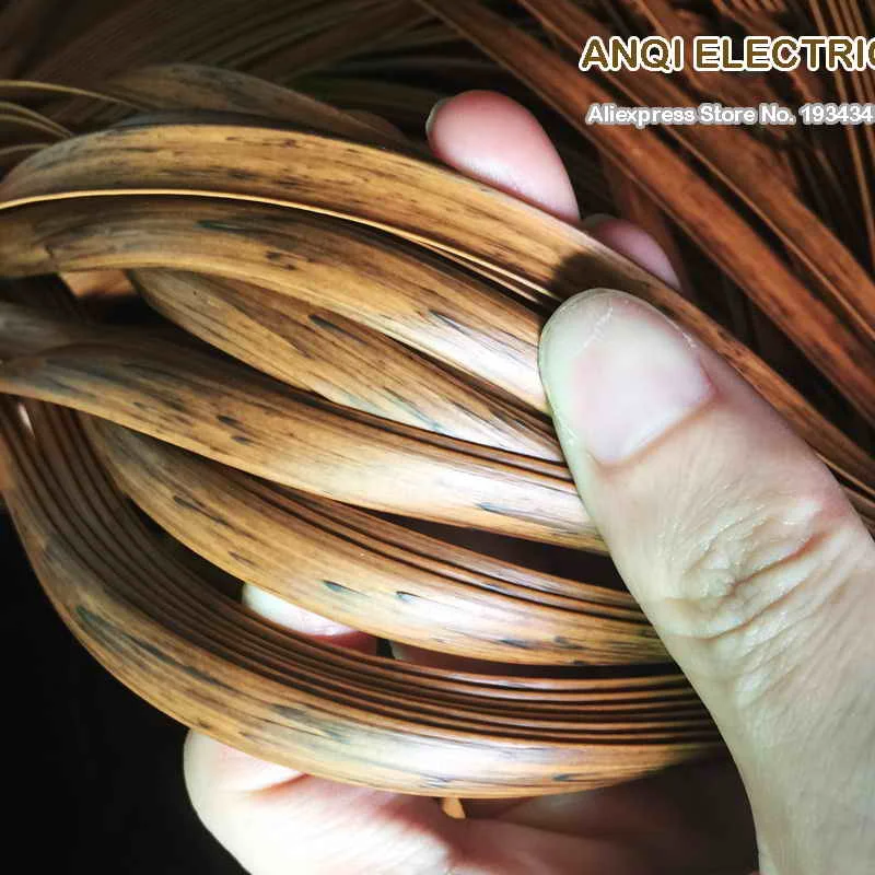 70Meters(500g) Width8mm brown printing Gradient Flat Synthetic Rattan Weaving Material Plastic Knit Repair Chair Table PE Rattan