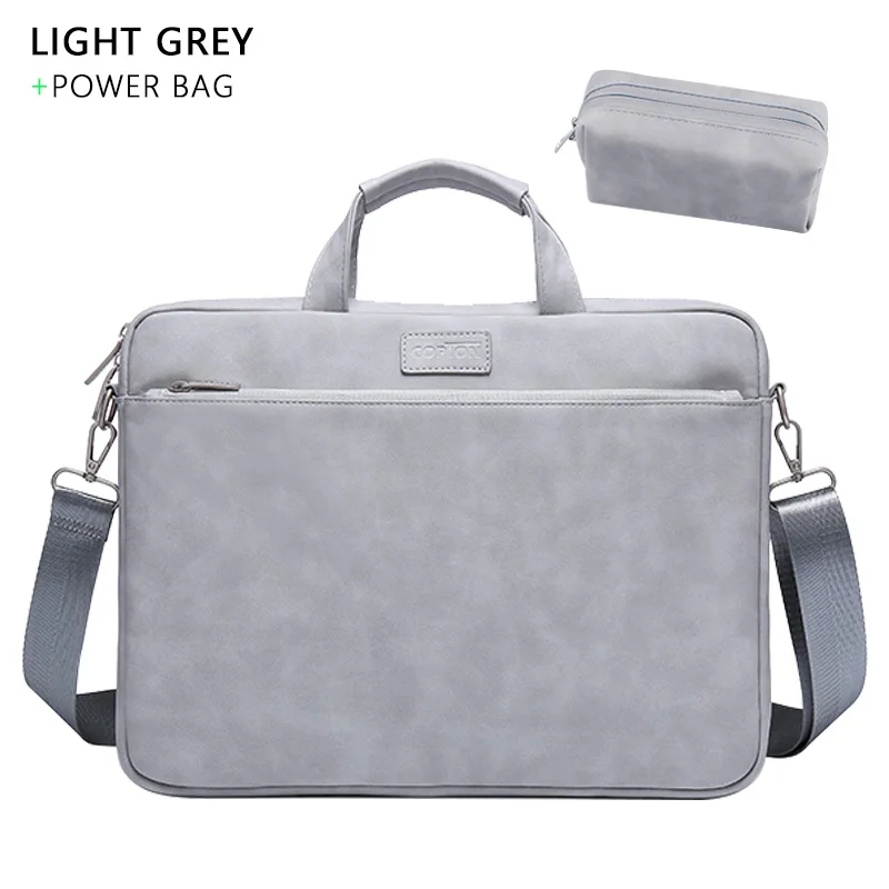 Модная сумка на плечо для ноутбука 12 13,3 14 15,4 дюймов рукав для Apple Macbook Air Pro 13 Сумка для ноутбуков 15,6 водонепроницаемый чехол - Цвет: Light Gray Set