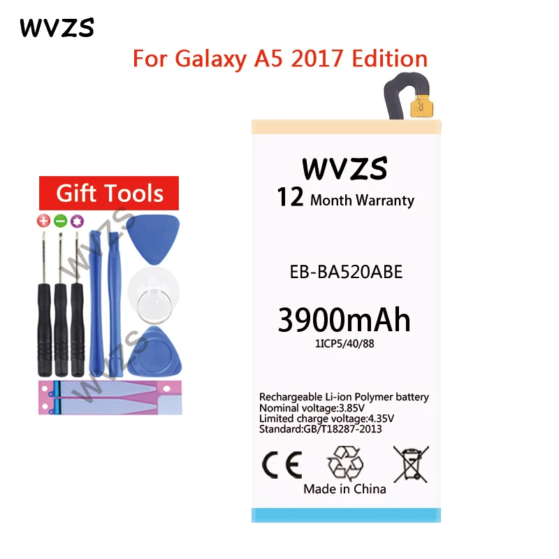 Wvzs 3900 мА/ч Батарея EB-BA520ABE для Samsung Galaxy A5 2017 A520 SM-A520F Edition A520F нас замена батареи |