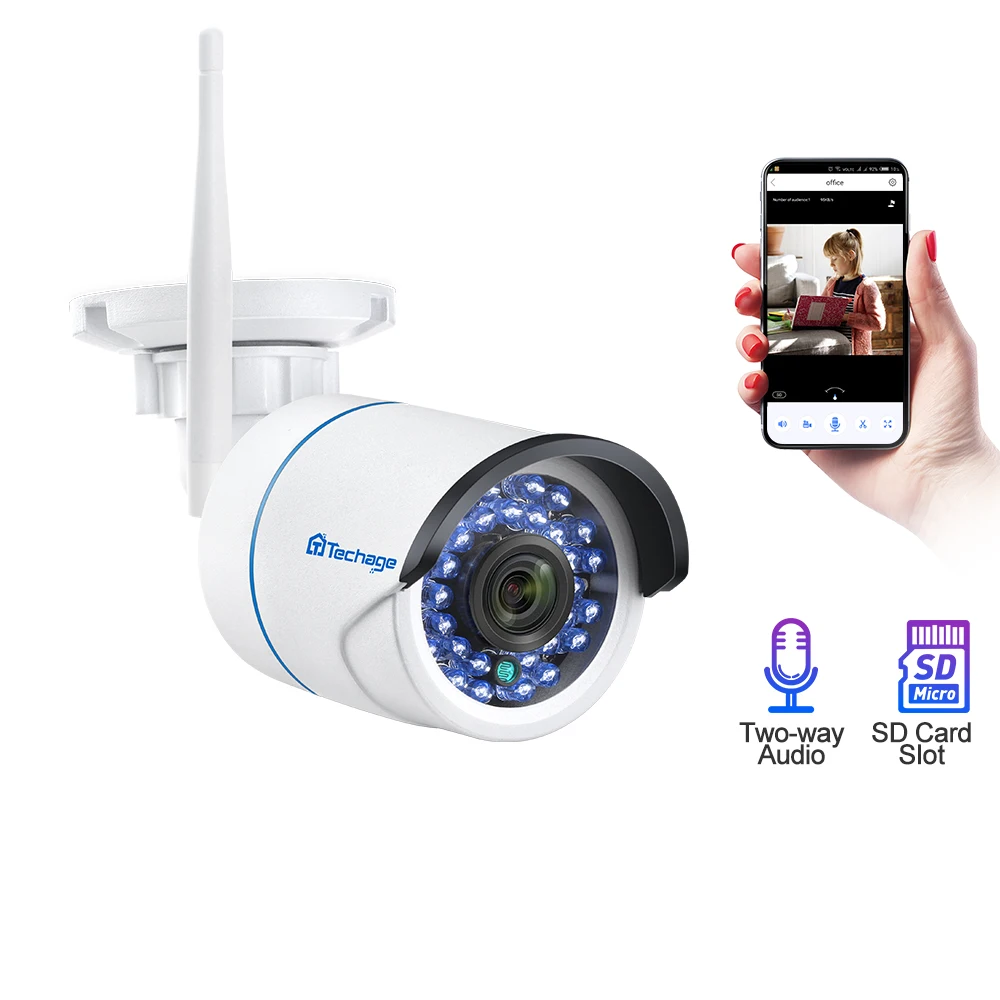 Techage iCsee Wifi Wireless IP CCTV Camera 1080P 720P Night Vision