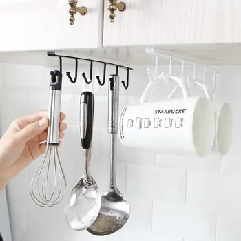 

Multifunctional Iron Kitchen Storage Rack Cupboard Hook Bracket Wardrobe Storage Shelf Bathroom Storage Rack