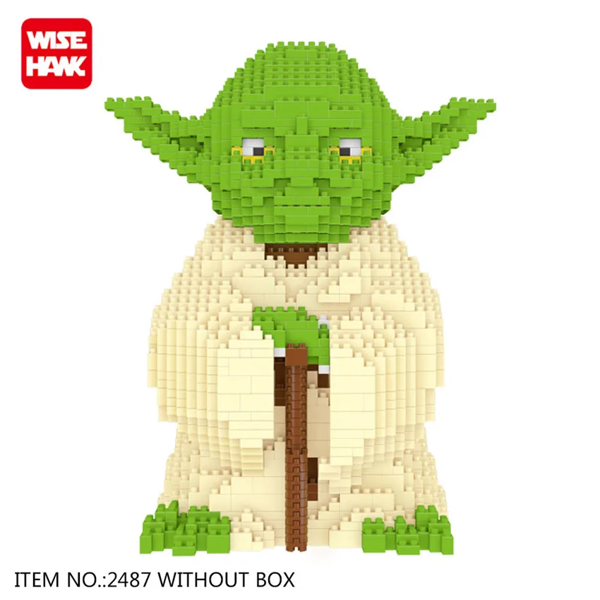 WiseHawk Nano Star Wars Yoda Building Blocks Big Size Characters Figure Educational Toys DIY Assembly Micro Brick Christmas Gift