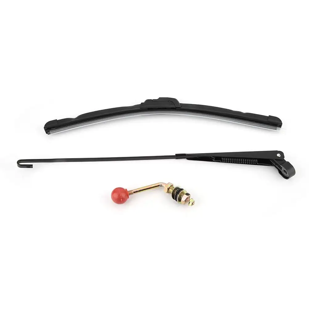 UTV Manual Hand Operated Windshield Wiper Set Blade Universal Replacement Kit Wiper Arm