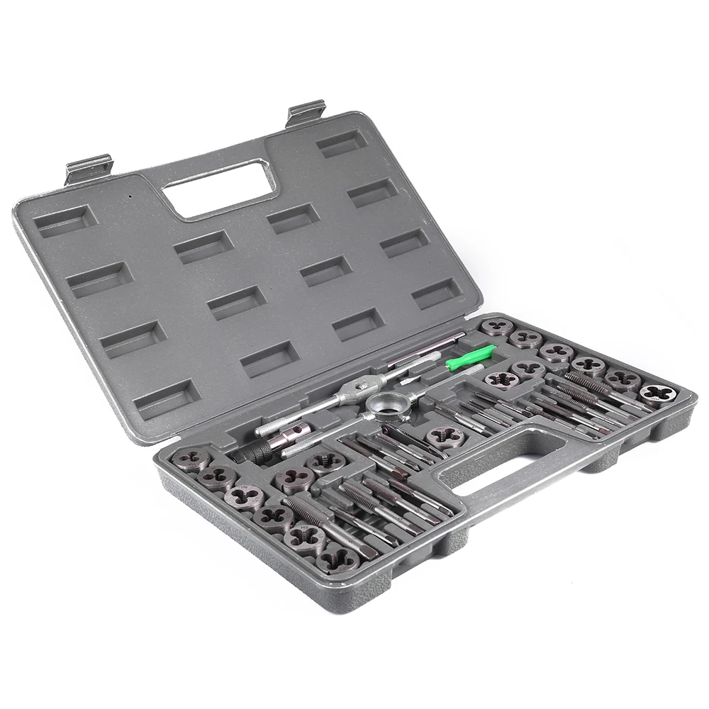 

40Pcs Adjustable Metric Tap Et Die Set Thread Gauge Wrench Tools With Plastic Case T-handle Tap Handle Holder Thread Tap m8 m10
