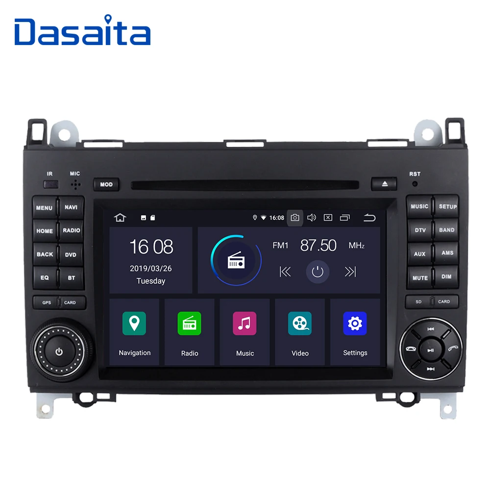 Discount Autoradio 2 din Android 9.0 Car GPS Navigation for Benz A B Class Sprinter Vito Stereo 2007 2008 2009 2010 2011 7" IPS  Screen 1