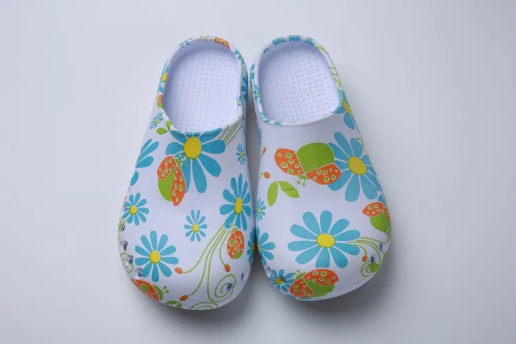 2016 модный принт цветок Дизайн Спецодежда медицинская Обувь больницы врачей Шлёпанцы для женщин хирургические Обувь медсестры Обувь