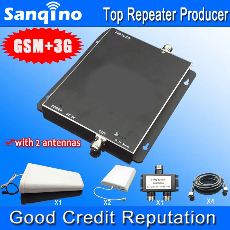 GSM 900 MHz UMTS 2100 MHz Dual Band Sinyal Booster 3G Cep telefon 2 ile Booster Tekrarlayıcı Amplifikatör kapalı anten için Büyük alan