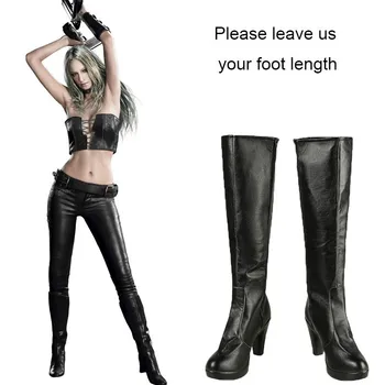 

May Cry 5 Costume Cosplay Trish Gloria Shoes Game Halloween Accessories Carnival Party Knee High Heel Boots Custom Made