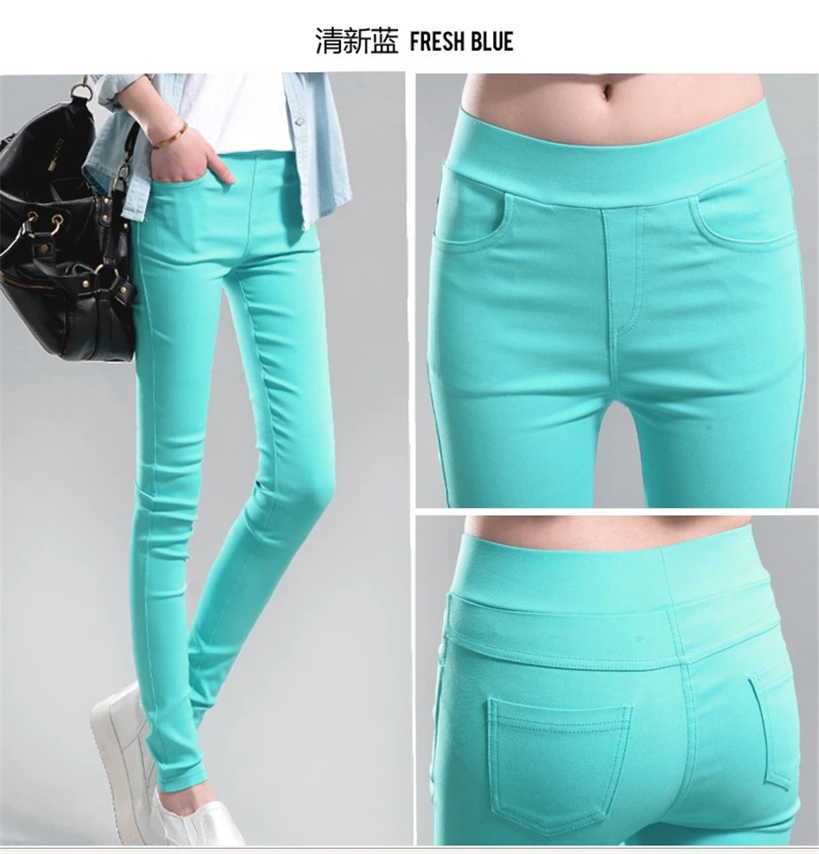 Женские обтягивающие брюки-карандаш, повседневные эластичные брюки размера плюс,, высокое качество, Стрейчевые штаны для бега, женские джеггинсы, джинсы