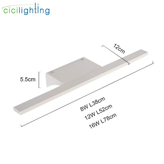 Современный светодиодный светильник для ванной комнаты, настенный светильник, Белая настенная лампа для спальни, зеркальный светильник, настенный светильник L38cm L78cm