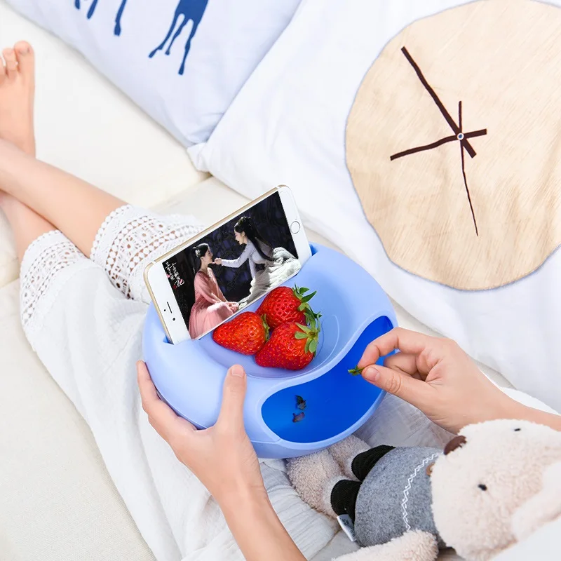 Creative Lazy Fruit Dish Snacks Nut Melon Seeds Bowl Double Layer Plastic Candy Plate Peels Shells Storage Tray Desk Home Decor
