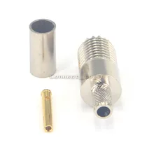 Mini UHF fêmea niquelado conector Jack crimp para RG58 RG142 LMR195