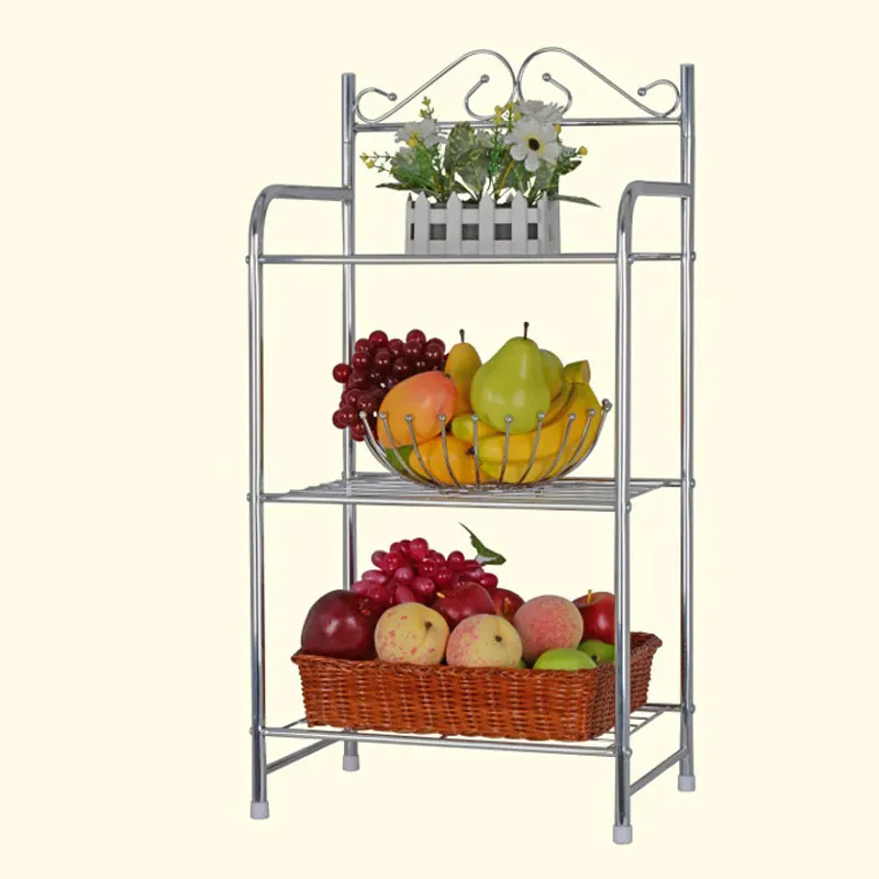 

YONTREE 1 pc Multifunction Three -Layer Iron Pipe Floor Type Sundries Storage Holder Antirust Water-proof Rack