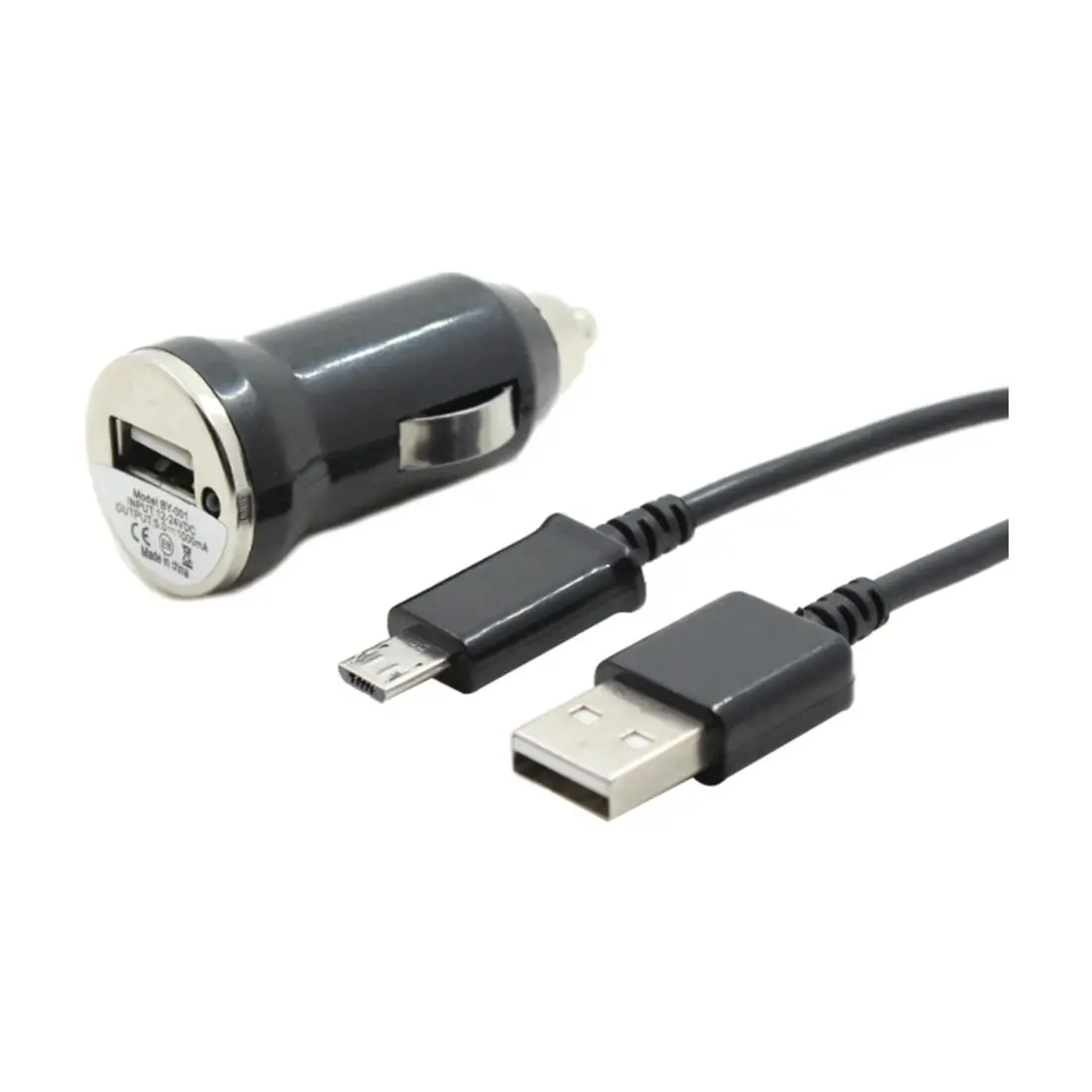 

2 in 1 Micro USB Car Charger with Data Cable for Samsung Galaxy S4 S3 HTC Sony Black