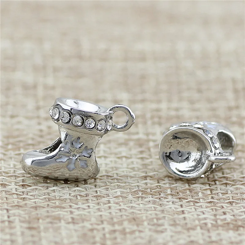 

2 Style High Quality DIY snowflake shoe beads fit Pandora Bracelet Bangles Charms For Women Original European Jewelry