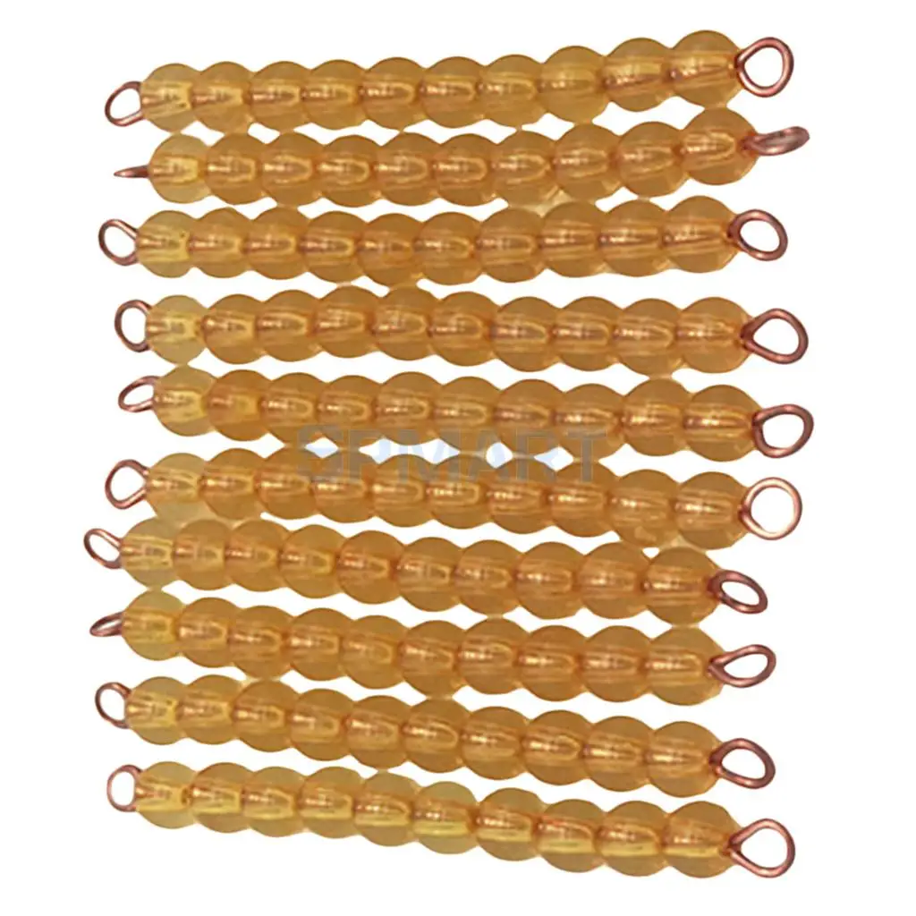 Montessori 20pcs of Ten Beads Bars Kids Decimal System Learning Maths Toy