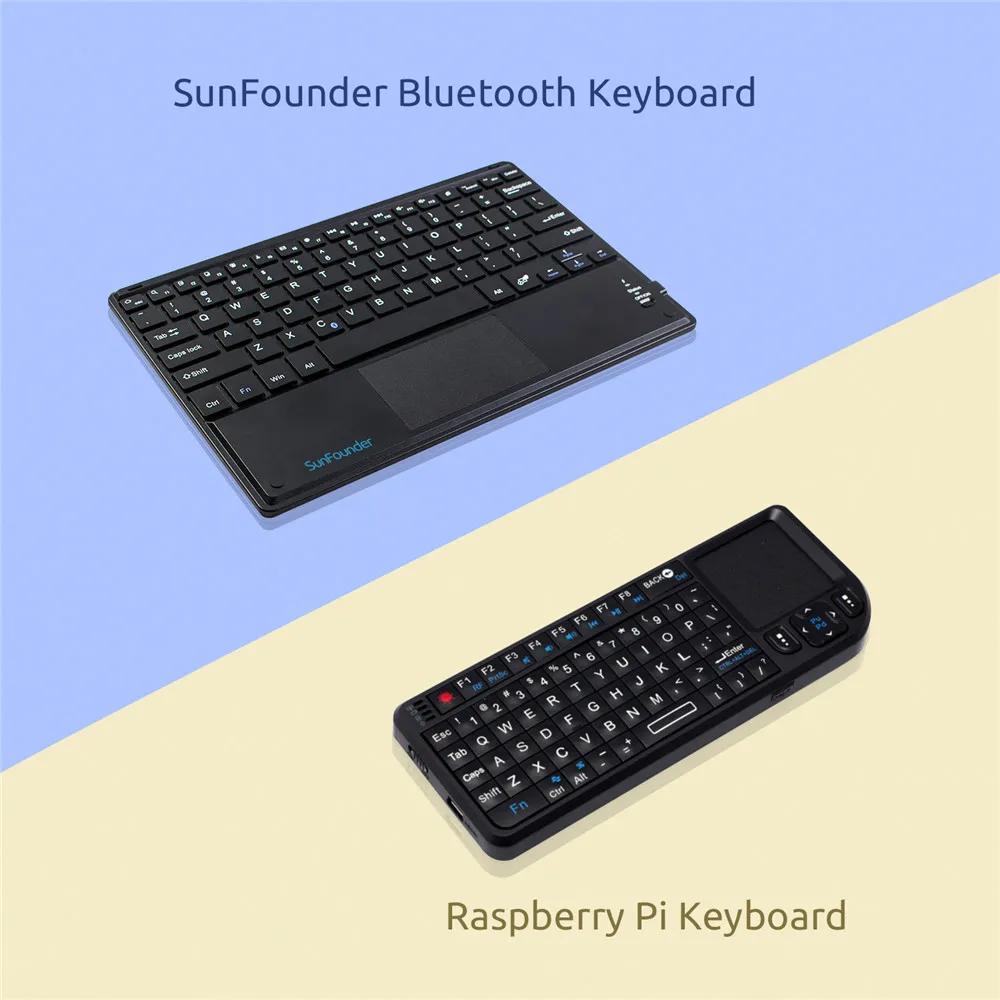 Sunfower 10,1 ''ультра тонкая беспроводная Bluetooth клавиатура для Raspberry Pi 3B+ 3B 2 Модель B& 1 с тачпадом для Windows Android