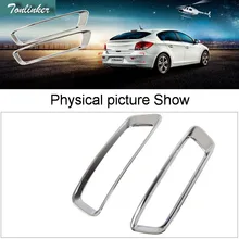 Tonlinker 2 PCS DIY Car Styling NEW ABS Chrome The Rear Fog Cover Case Stickers For