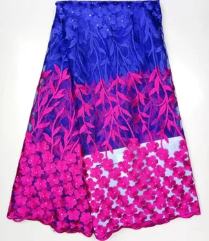 

French Lace Fabric High Class African Laces Fabric With Stones Embroidery For Sewing Beauty Women Dress!506-1-1