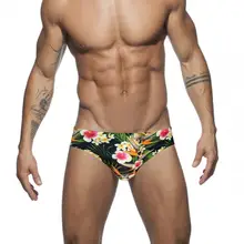 New 4 Flower Printed Push up pad Men Swimwear Swimsuit men Swimming Trunks Beachwear Sexy Briefs Beach Shorts bathing suit 226