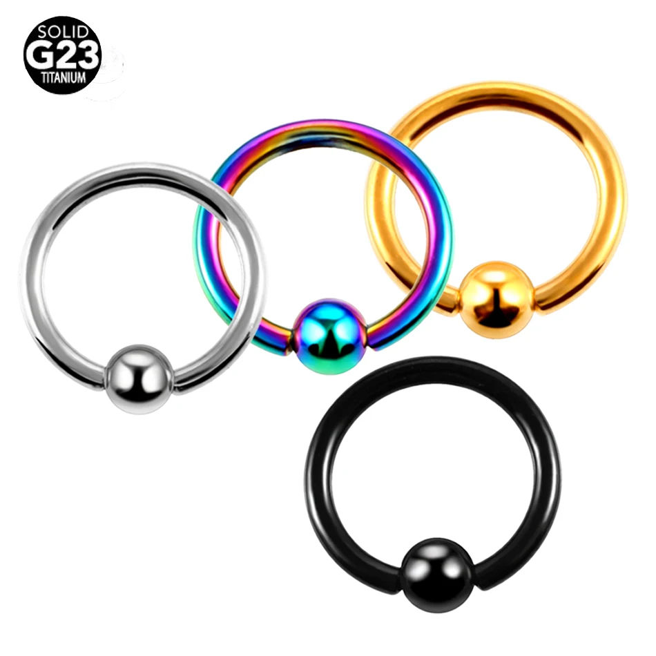 

1PC 100% Titanium Nose Piercings Rings BCR Captive Bead Rings Helix Earrings Rings Nipple Piercings Nose Rings and Studs Jewelry