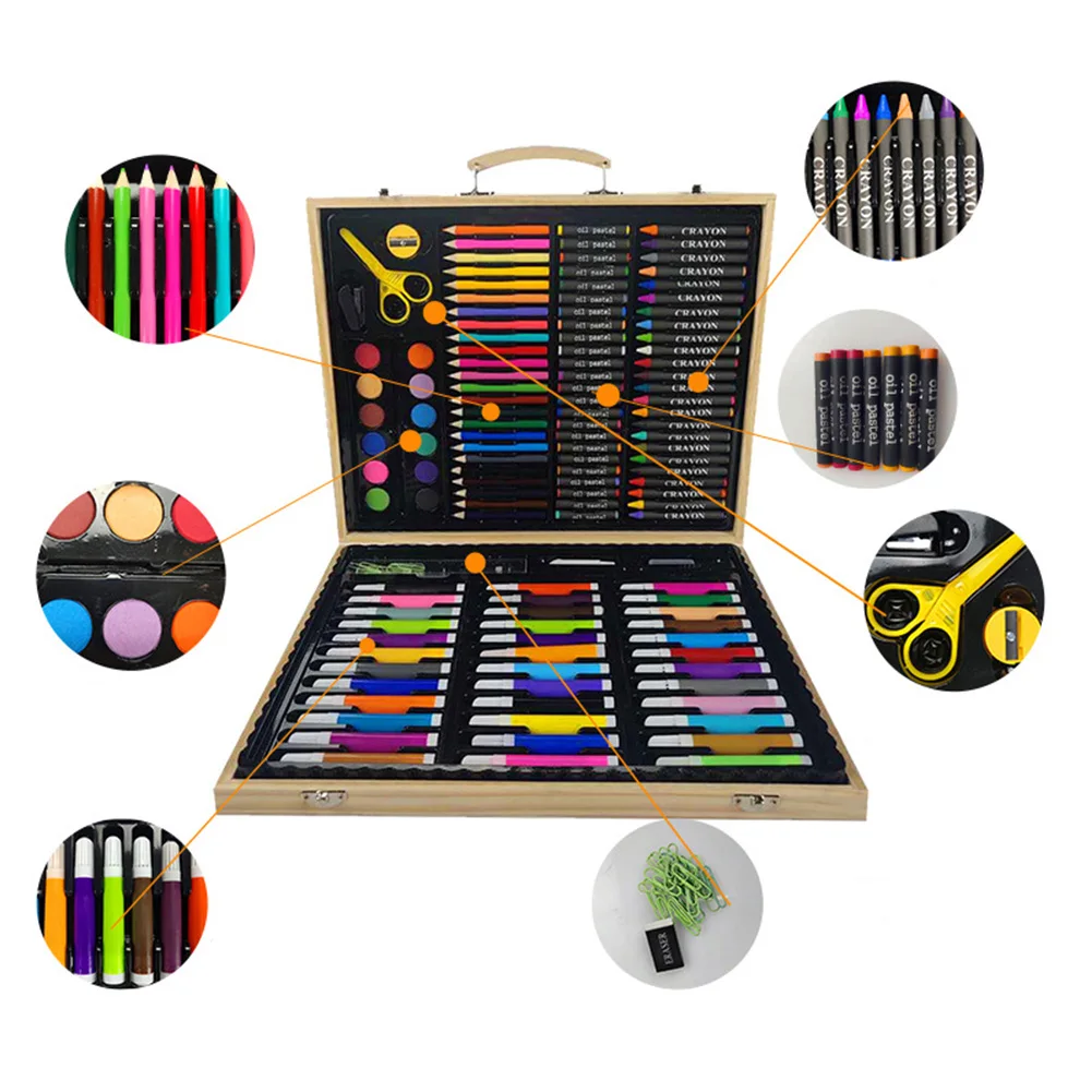 

Children For Drawing Sketching Multi Color Crayon Student Storage Case Painting Gift Stationery Watercolor Pen Office Art Set