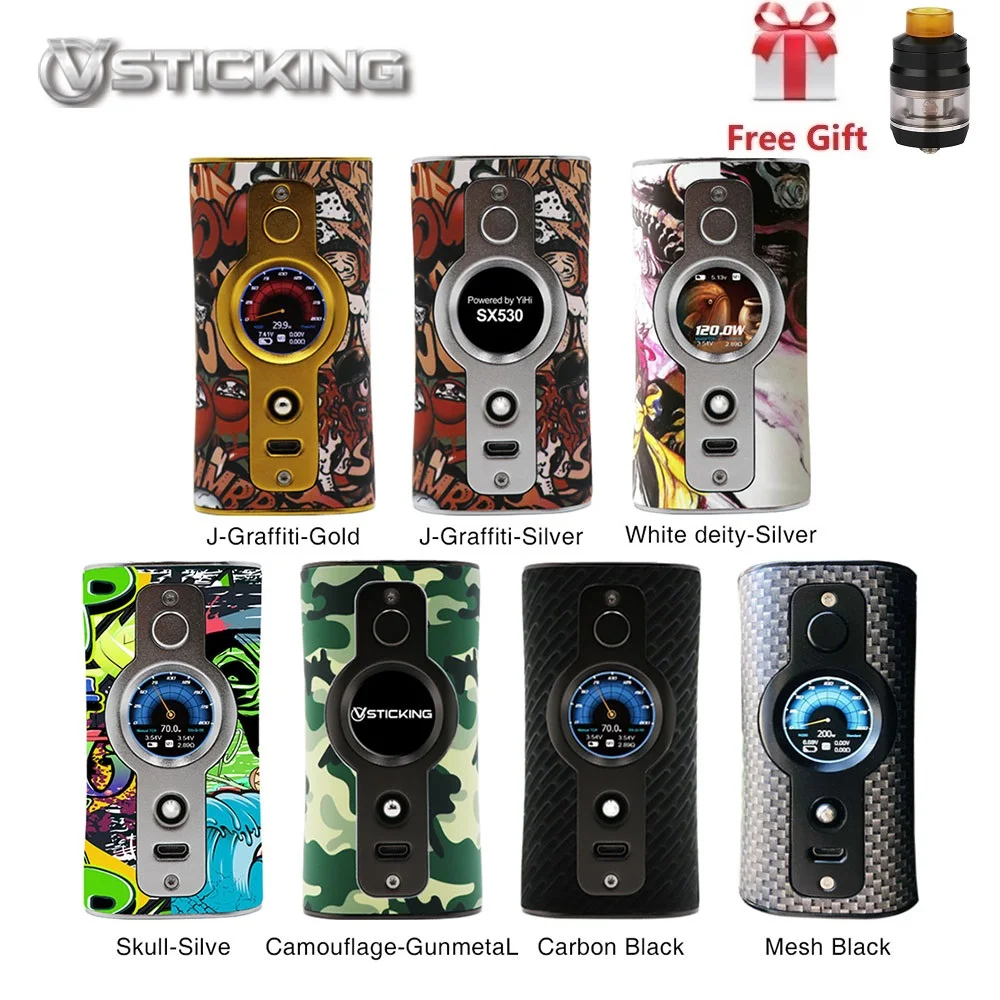 

100% Original Vsticking VK530 Vape 200W TC Box Mod Dual 18650 Battery Graffiti E Cigs Vape Mod Vaporizer VS Rader Mage & Luxe