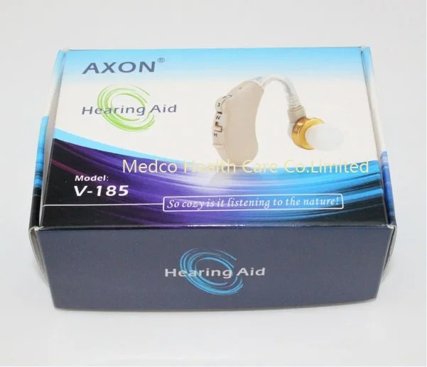 10 шт./лот, высокое качество, AXON V-185, уютный слуховой аппарат, BTE, усилитель звука, Регулируемый тон, усиление голоса, глухая помощь