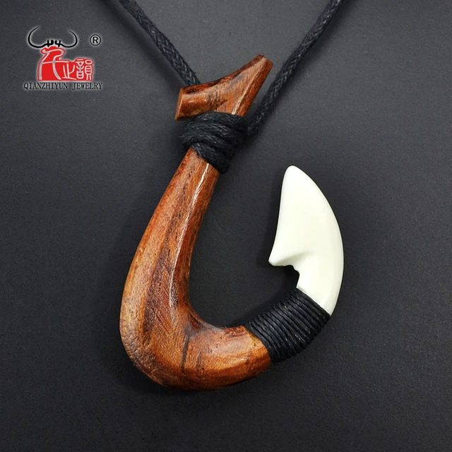 Polynesian Bone Fish Hook Pendant and Chooker – Ocean Life Store