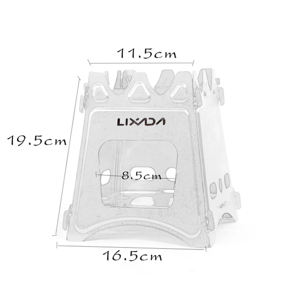 Lixada Складная дровяная плита, уличная плита, титановые стальные горелки, компактная портативная уличная походная плита для приготовления пищи, пикника, пешего туризма, барбекю