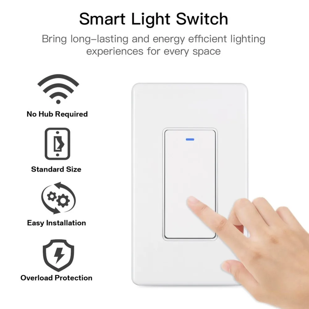 

Wifi Wall Push Button Smart Light Switch App Timer Home Remote Voice Control Intelligent Wireless US Standard For Google Alexa