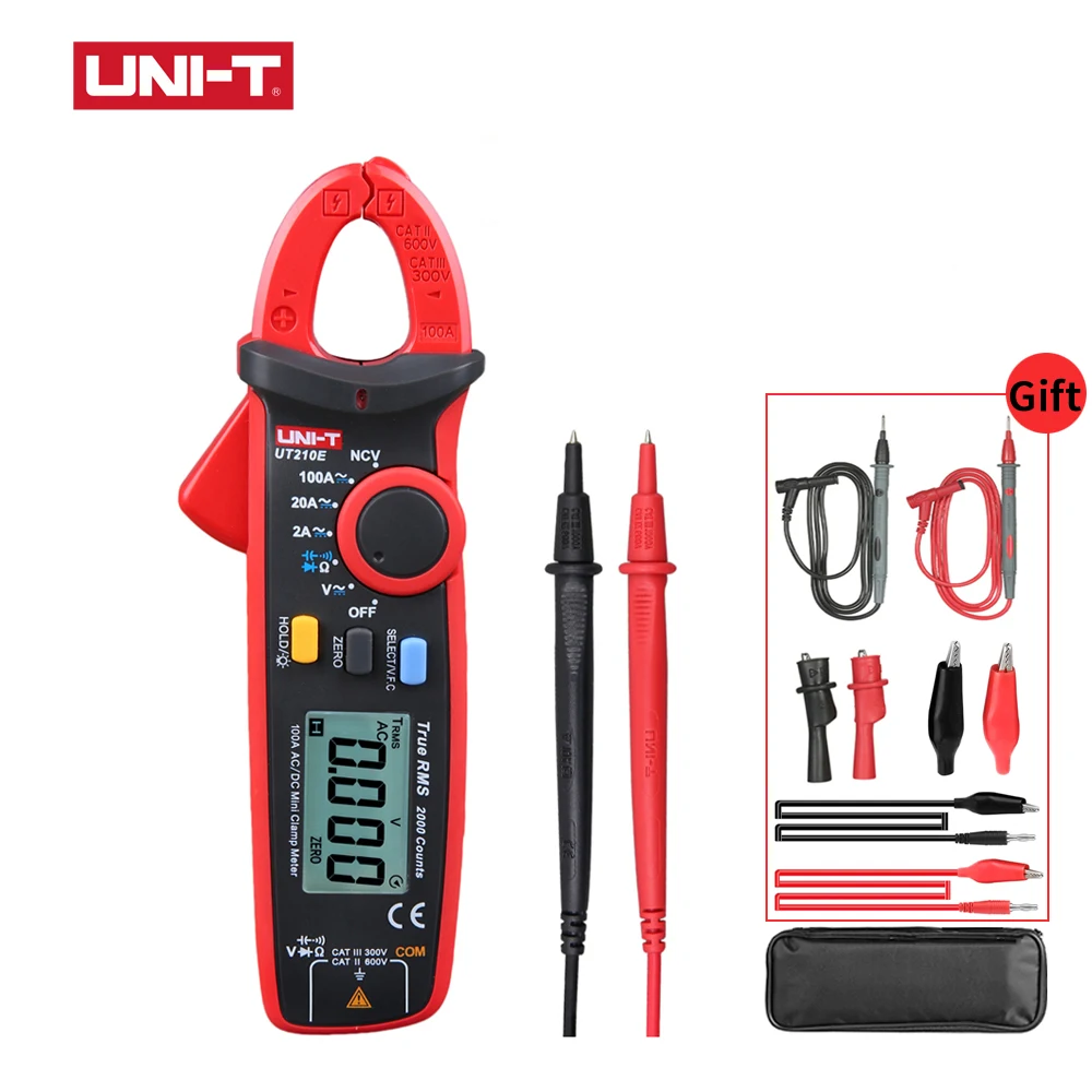 

UT210E Clamp Meters True RMS Auto Range AC/DC Current Voltage VFC Capacitance Non Contact Digital Multimeter Diode