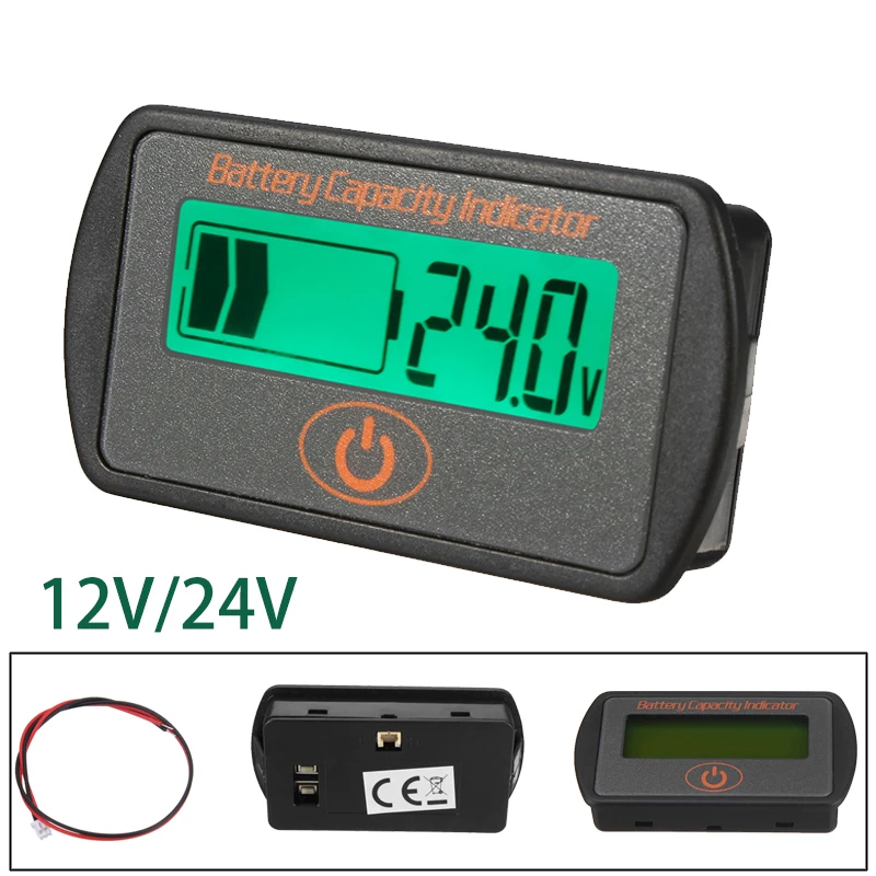 

New Arrival 2018 12V/24V LCD Digital Display Lead-Acid Battery Percentage Voltmeter Voltage Meter Batterie Capacity Test Tool