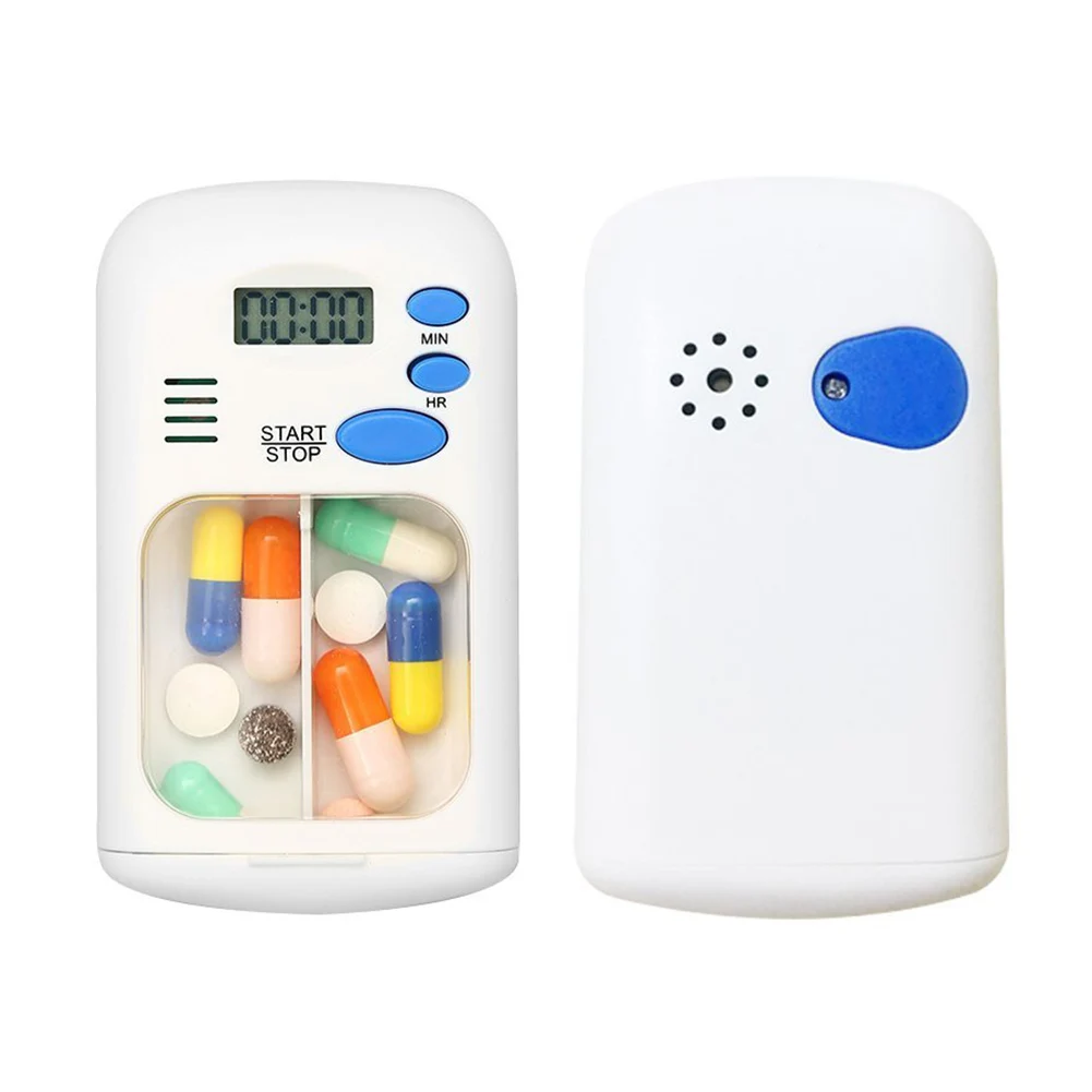 Portable Daily Pill Case Box Storage System 2 Compartment Pillbox