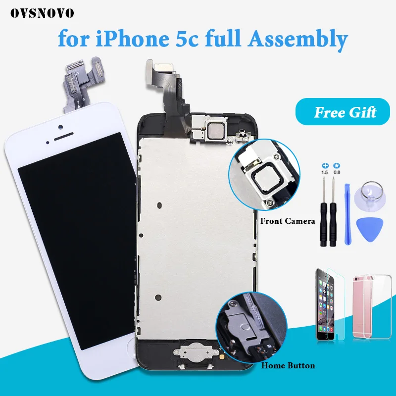 

Grade AAAA LCD display For iphone 5c A1456 A1507 A1516 A1529 A1532 Touch Screen Digitizer Full Assembly Home Button+Front Camera