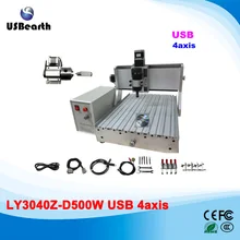 4 Axis CNC Machinery CNC 3040, woodworking machine with 500w spindle and USB interface