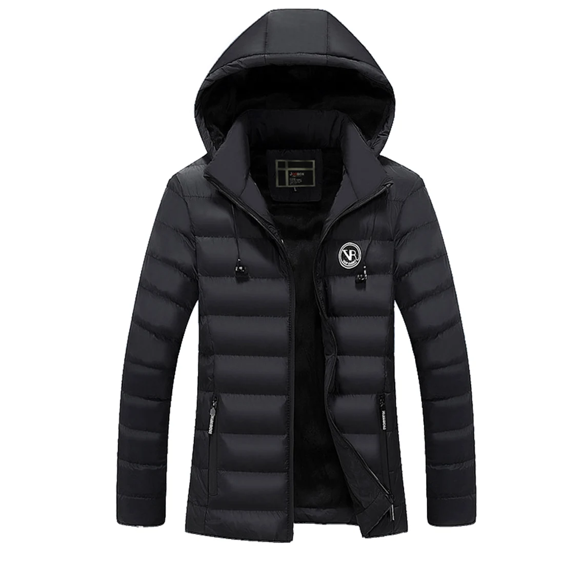 Brand Men Black Puffer Winter Warm Down Jacket  Overcoat Outwear Padded Hooded Cotton Thick Oversize XXXL Black Male Clothes Top