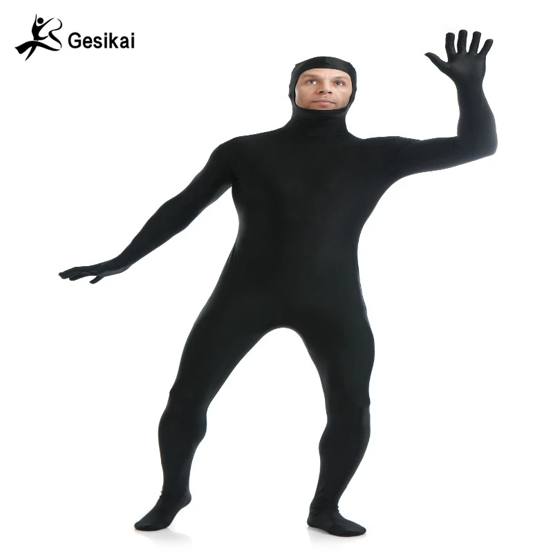 Black Stretch Mens Full Body Open Face Lycra Spandex Zentai Suit Custom Skin Suit Halloween Boys Skin-Tight Unitard Costume Black Stretch Mens Full Body Open Face Lycra Spandex Zentai Suit Custom Skin Suit Halloween Boys Skin-Tight Unitard Costume